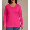 image:imageJUST My Size Womens Just My Size PlusSize Long Sleeve Cotton TShirt ScoopNeck TShirts for WomenSizzling Pink