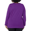 image:imageJUST My Size Womens Just My Size PlusSize Long Sleeve Cotton TShirt ScoopNeck TShirts for WomenViolet Splendor