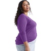 image:imageJUST My Size Womens Just My Size PlusSize Long Sleeve Cotton TShirt ScoopNeck TShirts for WomenViolet Splendor