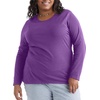 image:imageJUST My Size Womens Just My Size PlusSize Long Sleeve Cotton TShirt ScoopNeck TShirts for WomenViolet Splendor