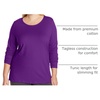 image:imageJUST My Size Womens Just My Size PlusSize Long Sleeve Cotton TShirt ScoopNeck TShirts for WomenViolet Splendor