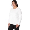 image:imageJUST My Size Womens Just My Size PlusSize Long Sleeve Cotton TShirt ScoopNeck TShirts for WomenWhite