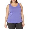image:imageJUST My Size Womens Just My Size Womens Size Cotton Jersey Shirttail Tank Top Plus Sleeveless ShirtsPetal Purple