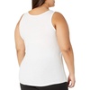 image:imageJUST My Size Womens Just My Size Womens Size Cotton Jersey Shirttail Tank Top Plus Sleeveless ShirtsWhite