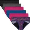 image:imageHanes Girls Period Underwear Hipsters Boxer Briefs Boyshorts 4 or 6 Pack Comfort Period Panties Moderate ProtectionMulti  6 Pack