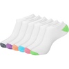 image:imageHanes Womens 6Pair Comfort Fit No Show SocksWhite With Color Pops  6 Pack