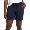image:imageHanes Womens Jersey Pocket Shorts Drawstring Cotton Jersey Shorts 7 InseamNavy