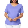 image:imageHanes Womens Just My Size Plus Size Cotton Jersey TShirt Short Sleeve VNeck TeePetal Purple