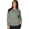image:imageJUST MY SIZE Womens Plus Size Sweatshirt Ecosmart Fleece Pullover With VnotchStonewashed Green