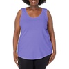 image:imageJUST My Size Womens Just My Size Womens Size Cotton Jersey Shirttail Tank Top Plus Sleeveless ShirtsPetal Purple