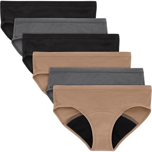 image:imageHanes Girls Period Underwear Hipsters Boxer Briefs Boyshorts 4 or 6 Pack Comfort Period Panties Moderate ProtectionBlackGreyTan  6 Pack