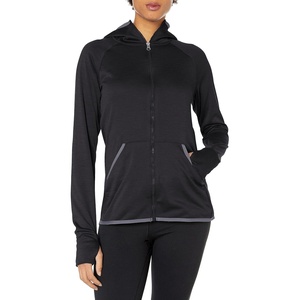 image:imageHanes Sport Womens Performance Fleece Full Zip HoodieBlack HeatherDada Grey Binding
