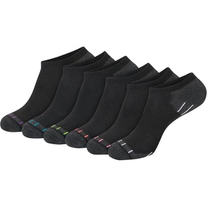 image:imageHanes Womens 6Pair Comfort Fit No Show SocksBlack  Multicolored Stripes