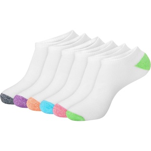 image:imageHanes Womens 6Pair Comfort Fit No Show SocksWhite With Color Pops  6 Pack