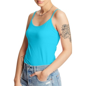 image:imageHanes Womens Cami with Builtin Shelf Bra Stretch Cotton Camisole Adjustable StrapsFlying Turquoise  1 Pack