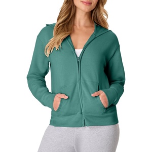 image:imageHanes Womens EcoSmart Fleece Sweatshirt for Women Soft Midweight  FullZip Hoodie Sweatshirt or 14 ZipSpanish Moss