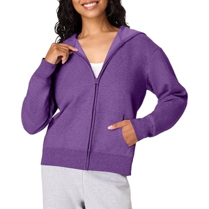 image:imageHanes Womens EcoSmart Fleece Sweatshirt for Women Soft Midweight  FullZip Hoodie Sweatshirt or 14 ZipViolet Splendor Heather