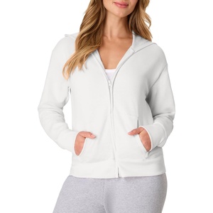 image:imageHanes Womens EcoSmart Fleece Sweatshirt for Women Soft Midweight  FullZip Hoodie Sweatshirt or 14 ZipWhite