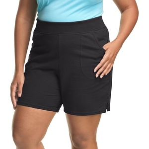 image:imageHanes Womens Just My Size Cotton Jersey Shorts Plus Size Pullon Gym Shorts 7 inches InseamBlack