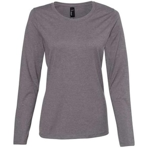 image:imageHanes Womens Originals Long Sleeve Cotton TShirt Lightweight Crewneck Tee Modern FitCharcoal Heather
