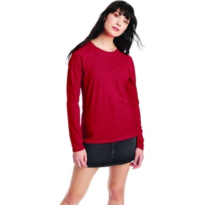 image:imageHanes Womens Originals Long Sleeve Cotton TShirt Lightweight Crewneck Tee Modern FitDeep Red