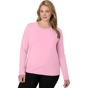 image:imageHanes Womens Originals Long Sleeve Cotton TShirt Lightweight Crewneck Tee Modern FitPink Swish