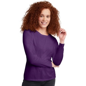 image:imageHanes Womens Originals Long Sleeve Cotton TShirt Lightweight Crewneck Tee Modern FitViolet Splendor