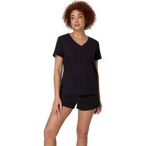 image:imageHanes Womens Pajamas Set Originals Supersoft Sleepwear for Women Vneck Tshirt amp Sleep Shorts Loungewear SetBlack