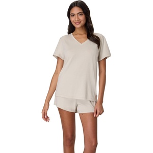 image:imageHanes Womens Pajamas Set Originals Supersoft Sleepwear for Women Vneck Tshirt amp Sleep Shorts Loungewear SetCocoa Butter