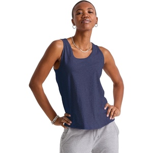 image:imageHanes Womens Shirts Womens MiniRibbed Cotton Tank Tops Womens Sleeveless TShirts Womens TanksAthletic Navy Heather