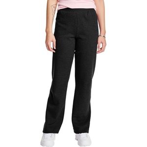 image:imageHanes Womens Sweatpants  EcoSmart Fleece Joggers  OpenBottom Pocketless PullOn Lounge Pants  Reg amp Petite SizesEbony