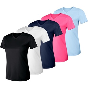 image:imageHanes Womens TShirt 5Pack Sport Cool Dri VNeck Performance Tees MoistureWicking Sun ProtectionBlkWhtNvyPnkBl