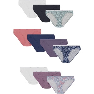 image:imageHanes Womens Underwear Pack 10Pack FullCoverage Cotton Blend Panties MoistureWicking Underwear for WomenAssorted SolidsPrintsHeathers Bikini