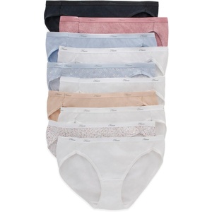 image:imageHanes Womens Underwear Pack 10Pack FullCoverage Cotton Blend Panties MoistureWicking Underwear for WomenPinkBlackGrey HeatherNavyTea FloralWhite Bikini