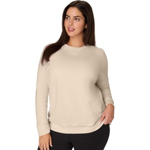 image:imageJUST MY SIZE Womens Plus Size Sweatshirt Ecosmart Fleece Pullover With VnotchChampagne Frost