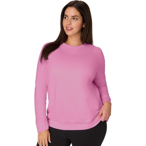 image:imageJUST MY SIZE Womens Plus Size Sweatshirt Ecosmart Fleece Pullover With VnotchSpirited Pink
