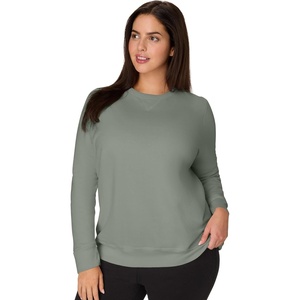 image:imageJUST MY SIZE Womens Plus Size Sweatshirt Ecosmart Fleece Pullover With VnotchStonewashed Green