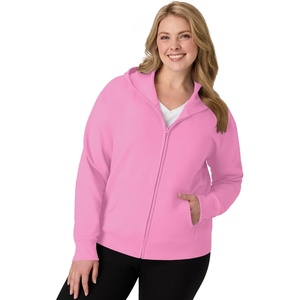 image:imageJUST MY SIZE womens Just My Size Zipup Fleece Womens Hoodie Ecosmart Hooded Sweatshirt Plus SizeSpirited Pink