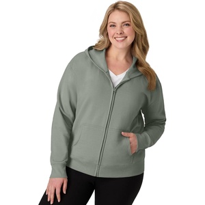 image:imageJUST MY SIZE womens Just My Size Zipup Fleece Womens Hoodie Ecosmart Hooded Sweatshirt Plus SizeStonewashed Green