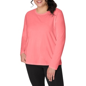 image:imageJUST My Size Womens Just My Size PlusSize Long Sleeve Cotton TShirt ScoopNeck TShirts for WomenBriny Pink
