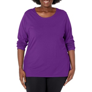 image:imageJUST My Size Womens Just My Size PlusSize Long Sleeve Cotton TShirt ScoopNeck TShirts for WomenViolet Splendor
