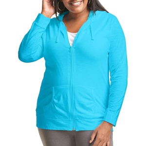image:imageJust My Size Womens Full Zip Jersey HoodieProcess Blue