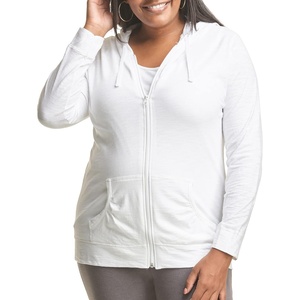 image:imageJust My Size Womens Full Zip Jersey HoodieWhite
