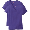 image:imageHanes Womens PerfectT Vneck Tshirt Cotton Short Sleeve Tee for Women 1 or 2PackPurple