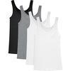 image:imageHanes Womens Originals Ribbed Tank Pack Soft Cotton Rib Tank Tops for Women 4PackWhiteWhiteBlackConcrete