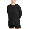 image:imageHanes Womens Originals TriBlend LongSleeve TShirt Crewneck Tee for Women Relaxed Fit Plus SizesBlack