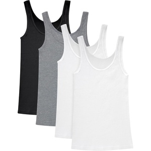 image:imageHanes Womens Originals Ribbed Tank Pack Soft Cotton Rib Tank Tops for Women 4PackWhiteWhiteBlackConcrete
