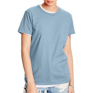 image:imageHanes Womens PerfectT Crewneck TShirt Lightweight Cotton Short Sleeve Tee for WomenLight Blue