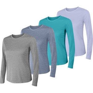 image:imageHanes Womens Sport Cool Dri Performance Long Sleeve TShirtGrey Heather  Navy Heather teal Ivy  Peri Blue