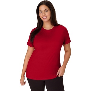 image:imageJUST My Size Womens PlusSize Short Sleeve Crew Neck TeeDeep Red